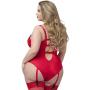 Worldgirl Plus Size Seduce Me Red Push-Up Crotchless Body