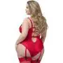 Worldgirl Plus Size Seduce Me Red Push-Up Crotchless Body