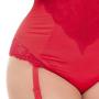 Worldgirl Plus Size Belle Amour Red Crotchless Body