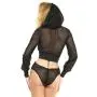 Adore by Allure Black Hooded Long Sleeve Fishnet Body