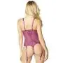 Oh La La Cheri Magenta Eyelash Lace Suspender Body