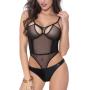 Seven 'til Midnight Black Wet Look Cut-Out Body