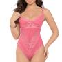 Escante Coral Underwired Lace and Mesh G-String Body Escante Coral Underwired Lace and Mesh G-String Body
