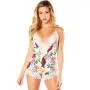 Oh La La Cheri White Floral Print Playsuit