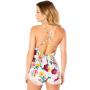 Oh La La Cheri White Floral Print Playsuit