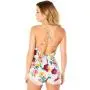 Oh La La Cheri White Floral Print Playsuit