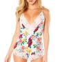 Oh La La Cheri White Floral Print Playsuit