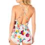 Oh La La Cheri White Floral Print Playsuit