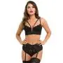 Worldgirl Parisienne Black Plunge Longline Bra and Crotchless Thong Set Worldgirl Parisienne Black Plunge Longline Bra and Crotchless Thong Set
