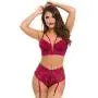 Worldgirl Parisienne Wine Plunge Longline Bra and Crotchless Thong Set Worldgirl Parisienne Wine Plunge Longline Bra and Crotchless Thong Set