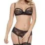Exposed Bra and Crotchless Suspender Knickers Set