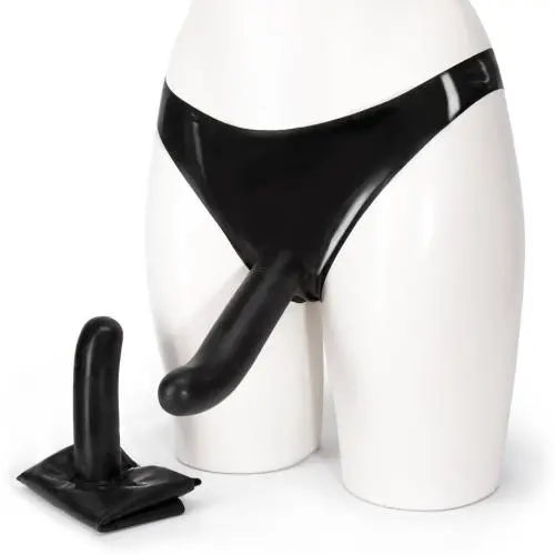 Latex Double G Strap-On Dildo Pants for Her