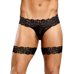 Male Power Scandal Lace Micro Garter Short