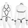 DOMINIX Deluxe Open Breast Leather Body Harness with Cuffs