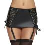 7Heaven Wet Look Lace Suspender Skirt and Stockings Set