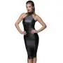 Noir Black Wet Look Knee Length Dress