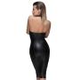 Noir Black Wet Look Knee Length Dress