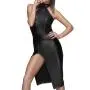 Noir Black Wet Look Knee Length Dress