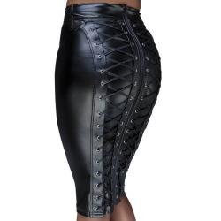 Noir Black Wet Look Pencil Skirt