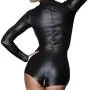 Noir Black Wet Look Long Sleeve Crotchless Body Noir Black Wet Look Long Sleeve Crotchless Body