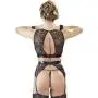 Cottelli Wet Look and Lace Bra Set with Handcuffs