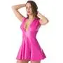 Easy-On Latex Pink Plunge Skater Dress