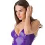 Easy-On Latex Purple Basque with Suspenders