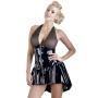 Black Level PVC Zip Front Halterneck Mini Dress