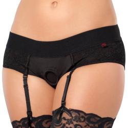 Worldgirl Unisex Crotchless Open-Back Lace Harness Briefs