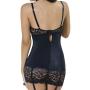 Coquette Half Cup Fitted Black Chemise with Lace Trim