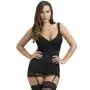 Worldgirl Adore Me Plunge Suspender Chemise Set Black Worldgirl Adore Me Plunge Suspender Chemise Set Black
