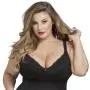 Worldgirl Plus Size Adore Me Plunge Suspender Chemise Set Black Worldgirl Plus Size Adore Me Plunge Suspender Chemise Set Black