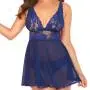 Seven 'til Midnight Lace and Mesh Blue Halter Babydoll Set Seven 'til Midnight Lace and Mesh Blue Halter Babydoll Set