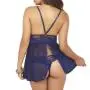 Seven 'til Midnight Lace and Mesh Blue Halter Babydoll Set Seven 'til Midnight Lace and Mesh Blue Halter Babydoll Set