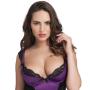 Worldgirl Treasure Me Purple Underwired Plunge Chemise Set