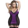 Worldgirl Plus Size Treasure Me Purple Underwired Chemise Set