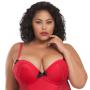 Worldgirl Plus Size Seduce Me Red Push-Up Chemise Set