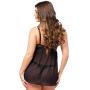 Worldgirl Barely There Black Push-Up Babydoll Set