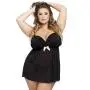 Worldgirl Plus Size Barely There Black Push-Up Babydoll Set Worldgirl Plus Size Barely There Black Push-Up Babydoll Set