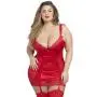 Worldgirl Plus Size Treasure Me Red Underwired Chemise Set