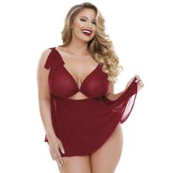 Fantasy Curve Plus Size Cut Out Babydoll Set