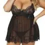 Seven 'til Midnight Plus Size Black Underwired Babydoll Set Seven 'til Midnight Plus Size Black Underwired Babydoll Set