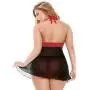 Fantasy Curve Plus Size Halterneck Keyhole Front Babydoll Set