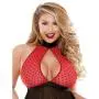 Fantasy Curve Plus Size Halterneck Keyhole Front Babydoll Set