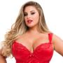 Worldgirl Treasure Me Plus Size Red Underwired Babydoll Set