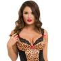 Worldgirl Treasure Me Leopard Print Underwired Chemise Set