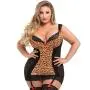 Worldgirl Plus Size Treasure Me Leopard Print Underwired Chemise Set Worldgirl Plus Size Treasure Me Leopard Print Underwired Chemise Set