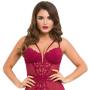 Worldgirl Parisienne Wine Lace Plunge Chemise