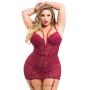 Worldgirl Plus Size Parisienne Wine Lace Plunge Chemise Worldgirl Plus Size Parisienne Wine Lace Plunge Chemise