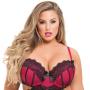 Worldgirl Plus Size Boudoir Belle Cherry Cut-Out Chemise Set